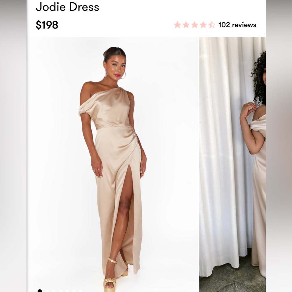 Show Me Your Mumu Jodie Bridesmaids Dress Champagne Luxe Satin